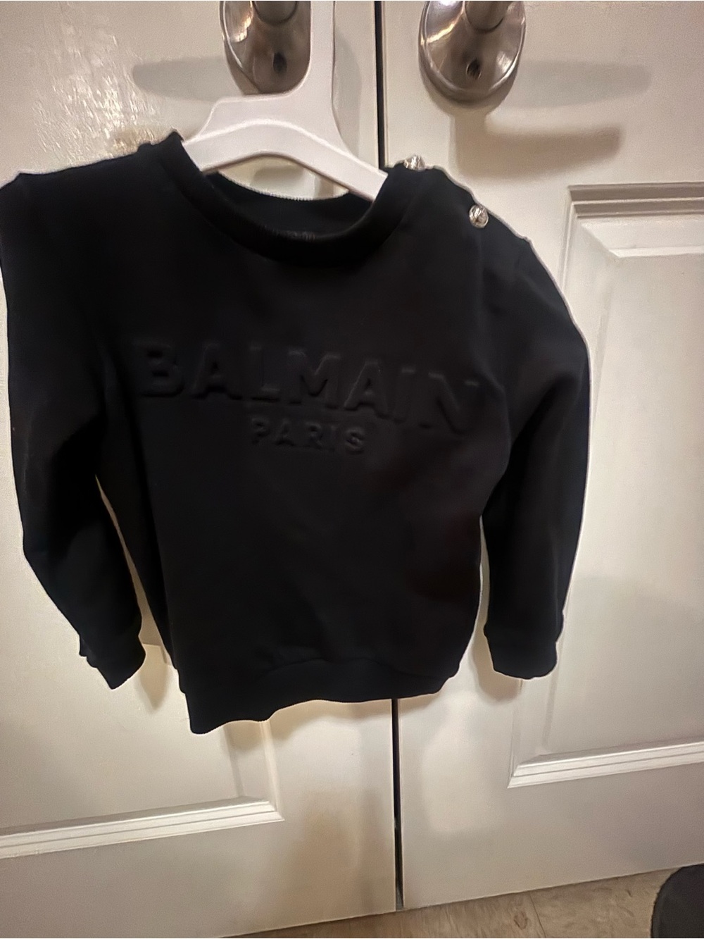 Balmain Black Kids Embossed Logo Sweatshirt